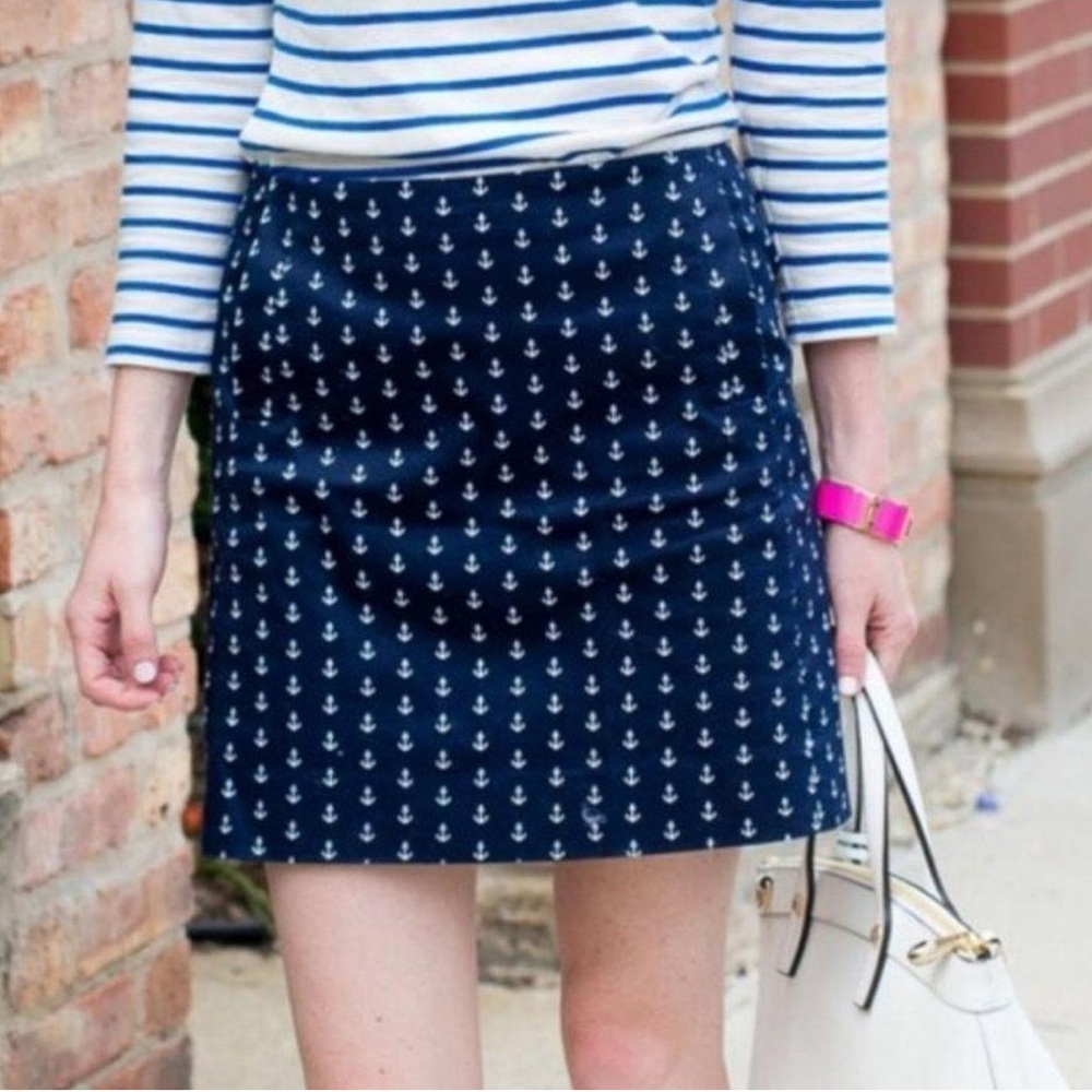J. Crew Navy Anchor Pencil Skirt